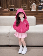 BT1107- Áo gió kuromi hồng mặc được 2 mặt có mũ size max 40kg