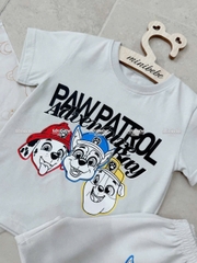 bT569- Bộ Chó cứu hộ màu ghi áo coton quần nỉ mì