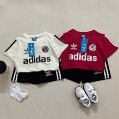 BT328-Bộ ĐÁT chữ 3 màu áo cotton mix quần cua