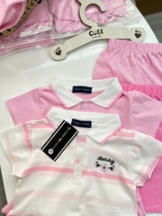 CB331- Combo 2 bộ TOM MY legging peplum bé gái trắng hồng