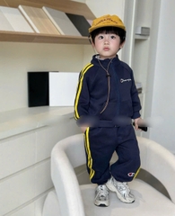 Bt761- Bọ Cham thêu viền sọc 3 màu chất nỉ haida khoá trước