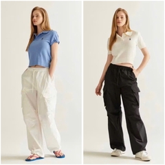 Quan071-QUẦN GIÓ TÚI HỘP BO ỐNG 2 màu đen trắng