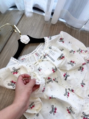 SET964-  Bộ pijama cộc tay đũi hoa nhí mát