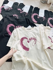 A207-ÁO thun suông trái tim Love 2 màu hàng quảng châu