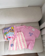 BT879- Bộ legging hồng bé gái cây dừa chất cotton