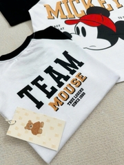 BN112- Bộ cotton MICKEY đen trắng mix quần cua