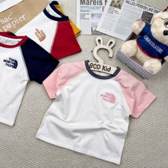 CB401-Combo 4 áo thun trẻ em TNF phối màu thêu ngực