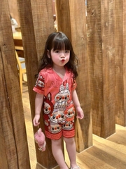 CB260- combo 2 bộ Pijama labubu chất lụa bé gái