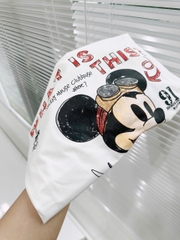 A241-Áo thun trắng Mickey dáng suông