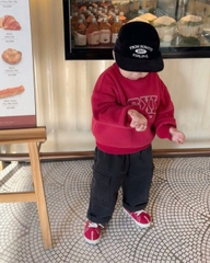 Aokid05- Áo nỉ haida đỏ cho bé size 9-26kg