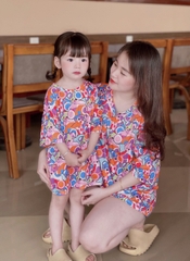 Áo phông đôi mẹ con GẤU SẮC MÀU