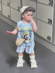 Bt583- Bộ BONECA trẻ em ưuaanf sọc xanh nhạt chất cotton