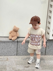 cb307-Combo 2 bộ cotton BONNA TIKE in chư balo be -xanh