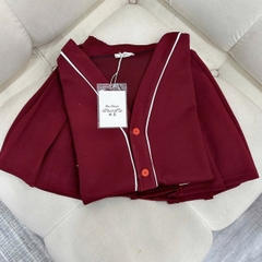 SET259- Set đỏ chạy viền mix CV có lót quần chất mì dày dặn