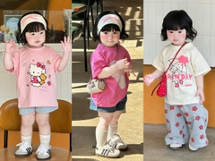 BT857-Combo 3 áo thun cộc Kitty hồng bé gái 9-25kg