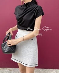 🍀 ÁO LEN DÍP LI VAI CHÉO🍓 3 màu đen,trắng,hồng