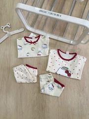 Cb342- Combo 2 bộ legging viền hello kitty bé trái chất cotton