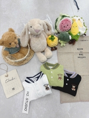 Bt690- Combo 3 áo thêu GẤU Cosy cổ bo dệt loại đẹp