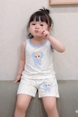 Bt913-Combo 2 bo cotton 2 dây bé gái  viền bèo