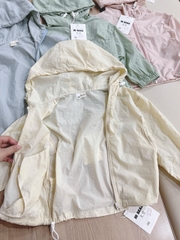 Aokid021- Áo gió nhăn 1 lớp trẻ em màu pastel