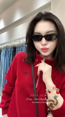 Set859- Set nỉ đỏ thêu ngựa dài tay chất nỉ hai da