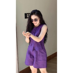 SET296-SET ÁO GILE TÍM QUẦN SHORT