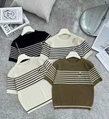 A117-Áo len montoghi nữ cộc tay Quảng Châu kẻ ngang 4 màu