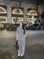 SET846-bộ nỉ xám khóa trước chất nỉ dáng dài