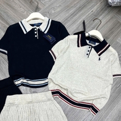 Set724- Set len Quảng châu viền thêu 2 màu be- đen