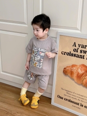 BT891- COMBO 2 bộ thun cộc tay Tom  Jerry vàng cho bé 8-26kg