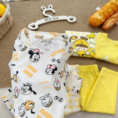 BT1041-Combo 3 bộ thun cotton dài tay vàng bé gái