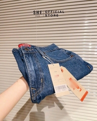QUAN037- quần jeans ngố màu xanh hàng nhà máy full tem