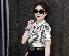 A264- Áo thun polo kẻ ngang