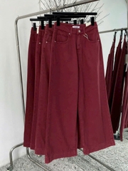 QUAN0098-QUẦN JEANS SUÔNG MÀU ĐỎ FULL TEM