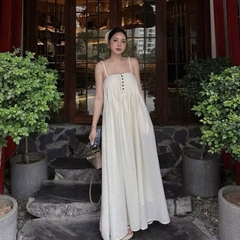 ☘️Dam161-  VÁY maxi lien  LI CÚC TRAI CHUN SAU 2 màu trắng- đỏ 🌷