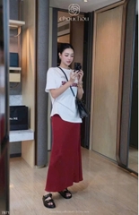 SET343-❗️SÉT ÁO CỘC TRẮNG CHỮ SAINT MIX CV ĐỎ❗️