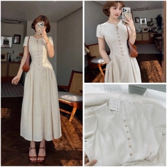 Dam177- Váy lien dài cúc dọc thân túi hông