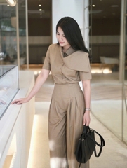 🌸Set731-  SET NÂU CỔ CÁCH ĐIỆU MIX QUẦN LY chất xược vân