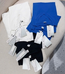 SET476-Set 3 áo cổ tim XANH-TRẮNG-ĐEN chất zip đẹp