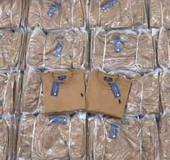 A515-Áo len cộc tay dệt kim màu nâu thêu ngựa mẫu mới 2026