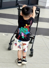 BT274-Bộ khủng lồ xanh HUK đen trắng bé trai in cao cấp