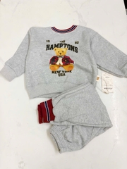 bt724- Bộ nỉ bông gấu in viền thổ cẩm bé trai