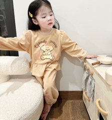 BN096- Bộ nỉ da cá PUPPAY dáng peplum trẻ em VNXK