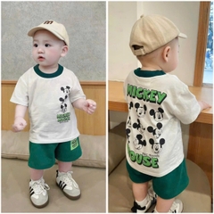 BT300- Bộ nhện ĐỎ quần Than bé trai áo cotton mix quần cua