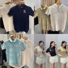 A540-Áo len thừng cộc tay màu xanh hàng nhà máy đủ tem