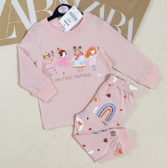 CB024- Combo 2 bộ thun cam hồng FUN TIMES trẻ em VNXK