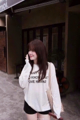 a662-Áo thun giấy trắng dài i want you