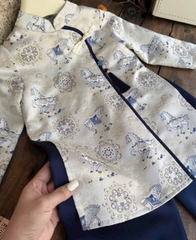 BT802-Bộ áo dài Thanh Mã cho bé tặng kèm ngọc bội