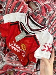 CB308-Combo 2 bộ bóng đá  TEAM trắng đó chất thông hơi cộc tay