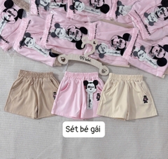 CB287-Combo 3 quần đùi cộc bé gái thêu vải thô mềm